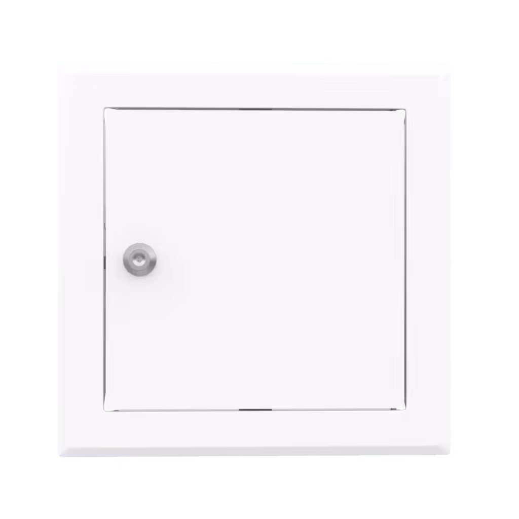 Trappe de visite métallique Tempo Softline à ouverture clé cylindrique, acier laqué blanc, 150×150 à 1200×1200 mm