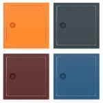 Trappe de visite métallique colorée Tempo Softline, ouverture clé carrée 4 pans, en 14 coloris RAL, 200×200 à 800×800 mm