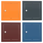 Trappe de visite métallique colorée Tempo Softline, ouverture à clé cylindrique, en 14 coloris RAL, 200×200 à 800×800 mm