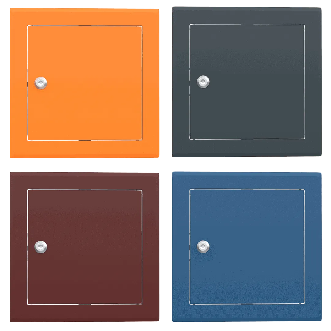 trappe-visite-metallique-coloree-tempo-softline-cle-cylindrique-02 Trappe de visite métallique colorée Tempo Softline, ouverture à clé cylindrique, en 14 coloris RAL, 200×200 à 800×800 mm