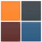 Trappe de visite métallique colorée Tempo Softline, ouverture pousser-lâcher, en 14 coloris RAL, 200×200 à 800×800 mm