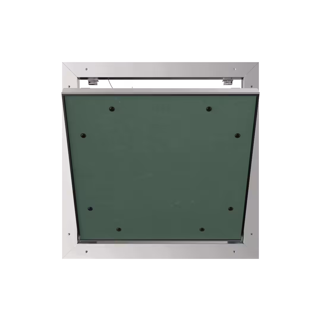 trappe-de-visite-plaque-de-platre-alustar-pousser-lacher-ouvert.png Trappe de visite invisible Eco Star pour plaque de plâtre, à carreler ou enduire, 200×200 à 1200×1200 mm