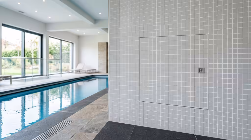 trappe de visite piscine carrelage bord bassin